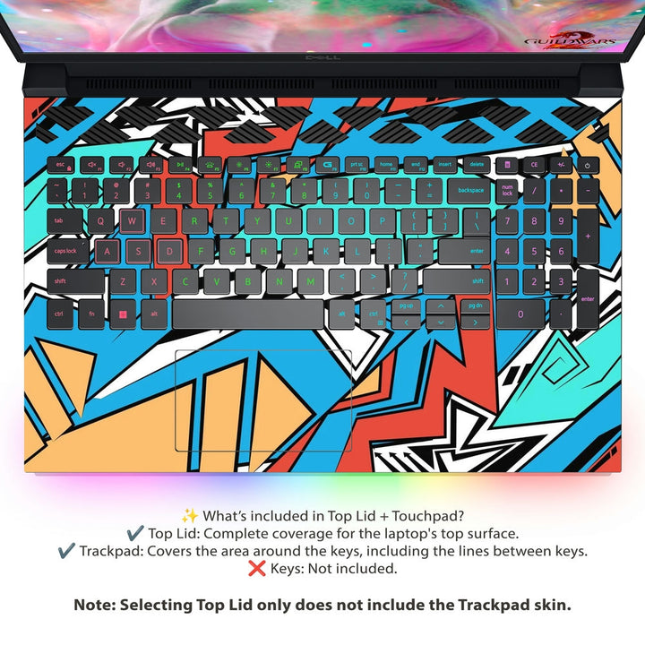 Dell Laptop Skin - Three Black Arrows Abstract