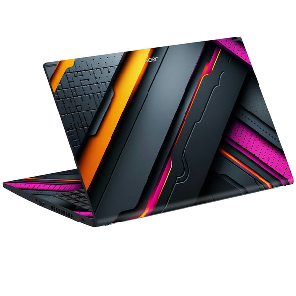 Acer Laptop Skin - Futuristic Neon Striped Panels