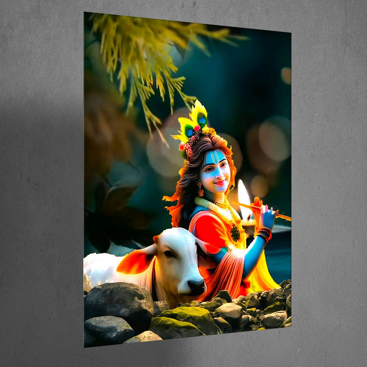 Metal Poster - Lord Krishna LK02