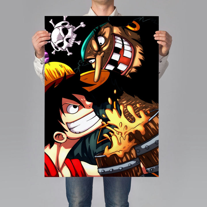 Self Adhesive Textured Vinyl Poster One Piece Inferno Duel Clash