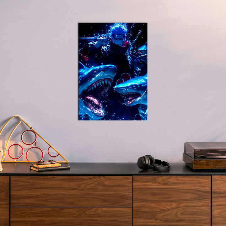 Metal Poster - Anime Blue Shark Kisame Hoshigaki