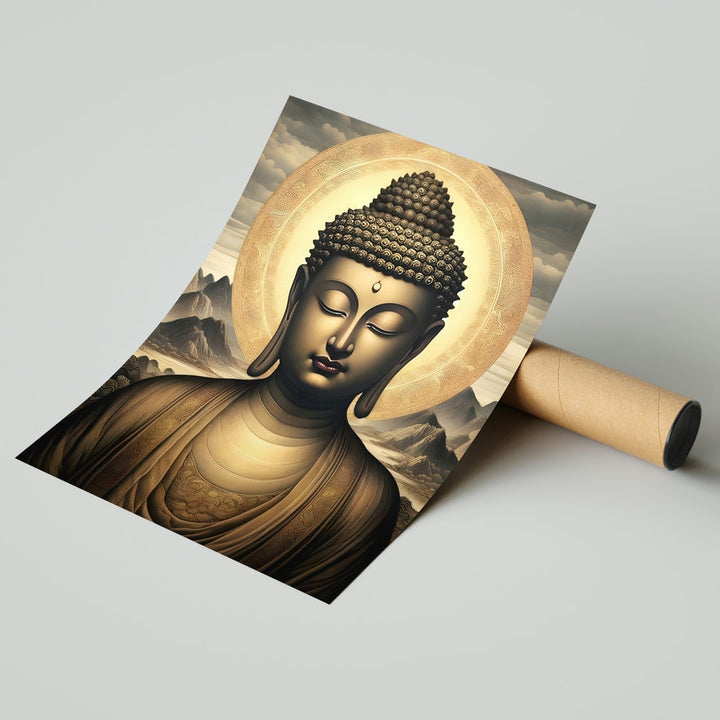 Self Adhesive Textured Vinyl Poster Enlightened Buddha