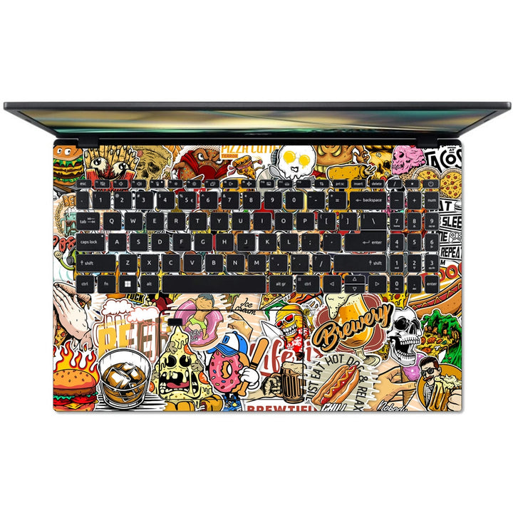 Acer Laptop Skin - Pizza Sticker Bomb