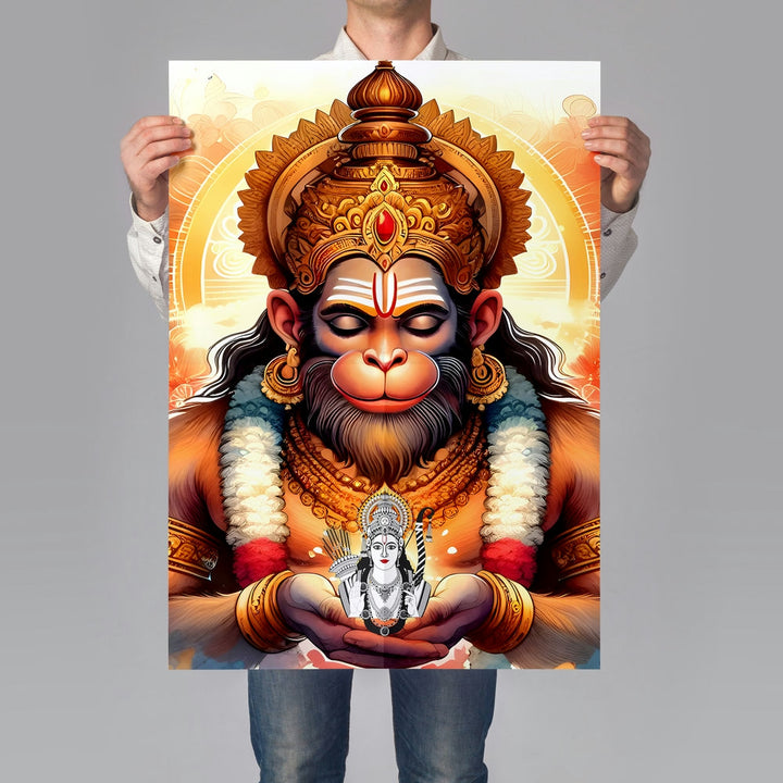 Self Adhesive Textured Vinyl Poster Mighty Hanuman