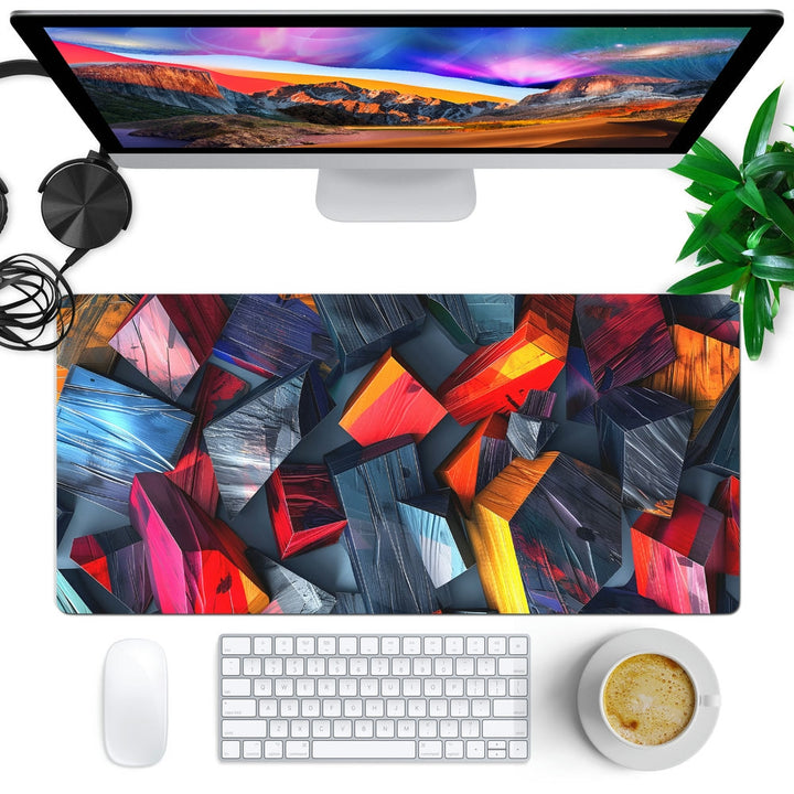 Anti-Slip Desk Mat Gaming Mouse Pad - Rainbow Shards