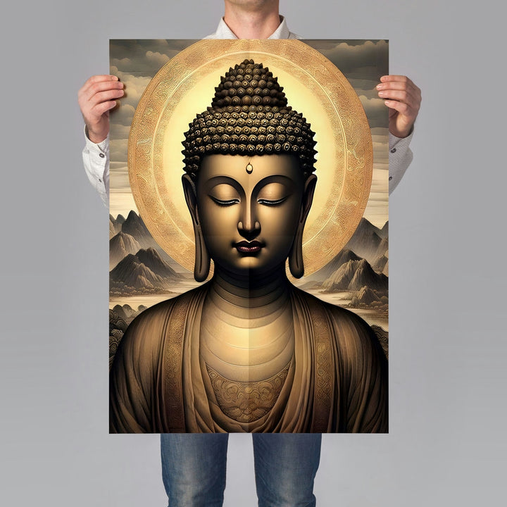 Self Adhesive Textured Vinyl Poster Enlightened Buddha