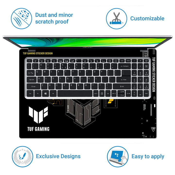 Laptop Skin - TUF Gaming Yellow Black Design