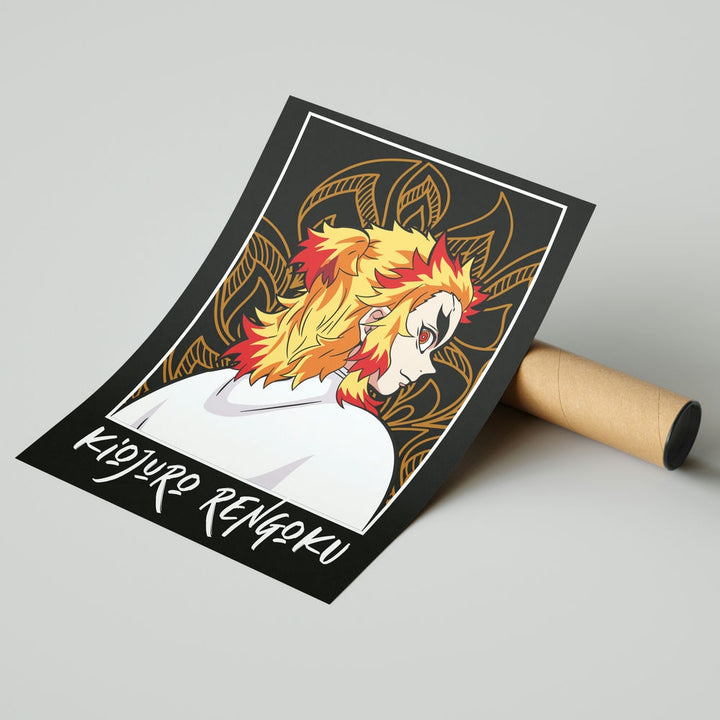 Self Adhesive Textured Vinyl Poster Kyojuro Rengoku Demon Slayer