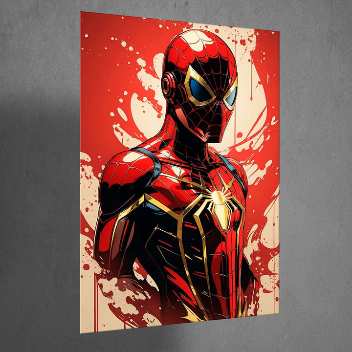 Metal Poster - Spiderman Red Golden