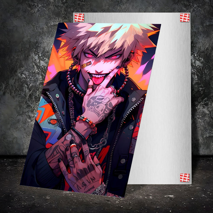 Metal Poster - Anime Smiling Rebel