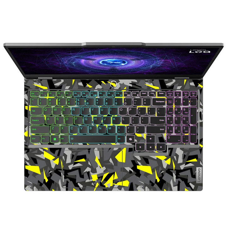 Lenovo LOQ Laptop Skin - Yellow Sparkle on Black Grey