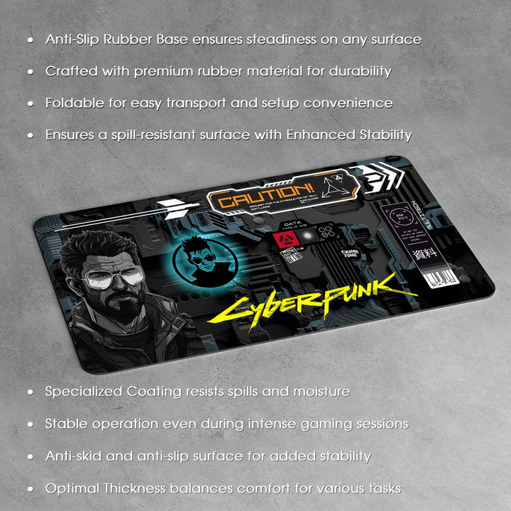 Anti-Slip Desk Mat Gaming Mouse Pad - Cyberpunk Rogue Circuit