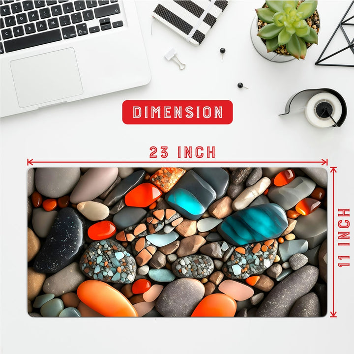 Anti-Slip Desk Mat Gaming Mouse Pad - Colorful Pebbles CP23