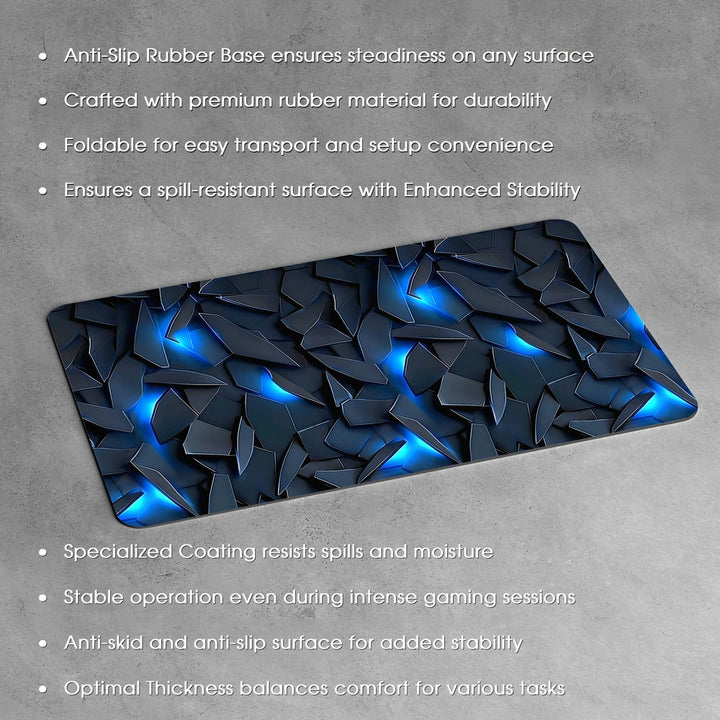 Anti-Slip Desk Mat Gaming Mouse Pad - Blue Fractals