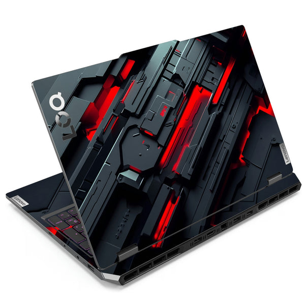 Lenovo LOQ Laptop Skin - Industrial Red Metallic Design