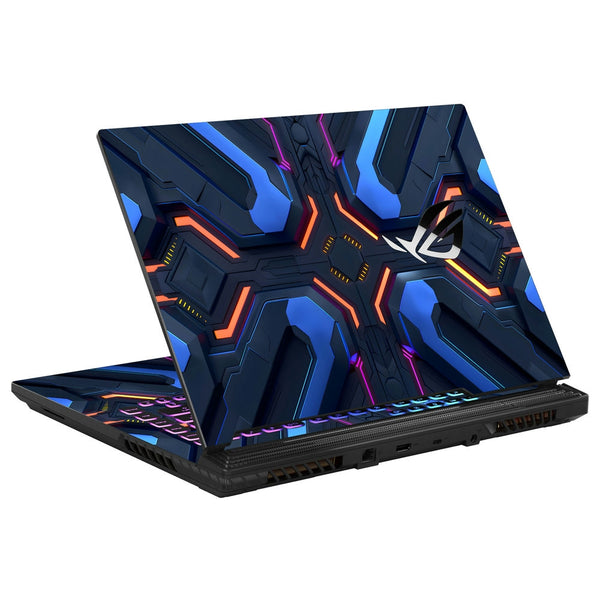 Asus Laptop Skin - Neon Cross Hatch Circuit Abstract