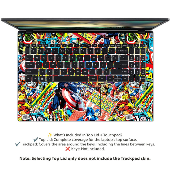 Acer Laptop Skin - Captain America Marvel Mix