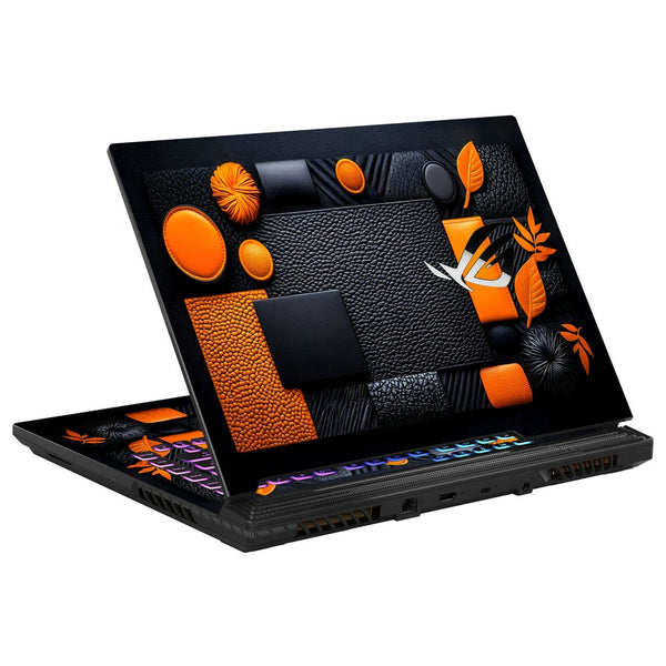 Asus Laptop Skin - Black and Orange Futuristic Layout