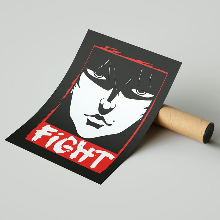 Self Adhesive Textured Vinyl Poster Fighters Determination