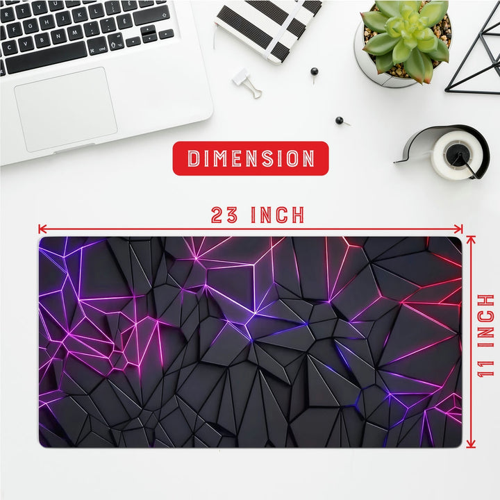 Anti-Slip Desk Mat Gaming Mouse Pad - Neon Triangles