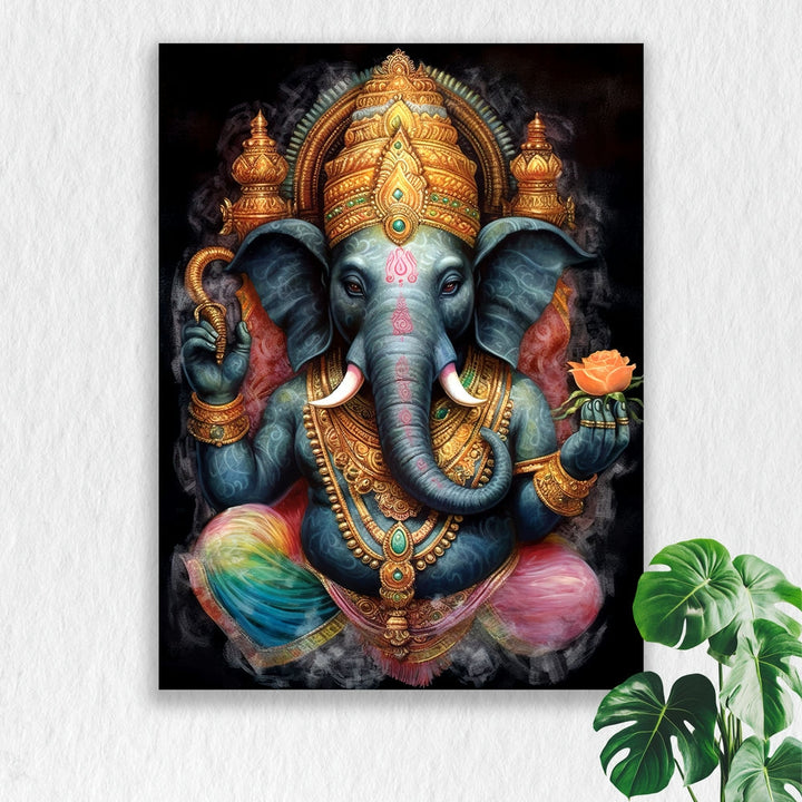 Self Adhesive Textured Vinyl Poster Ganesh Colorful Artwork