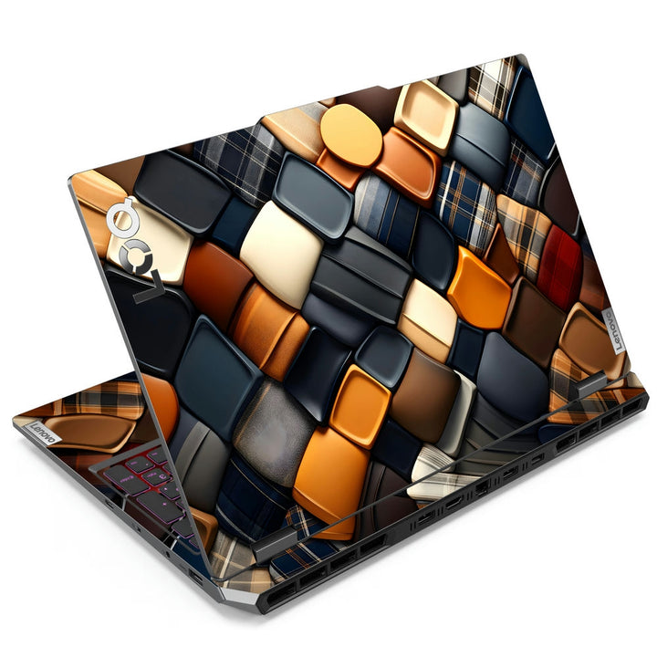 Lenovo LOQ Laptop Skin - Copper and Blue Woven Abstract