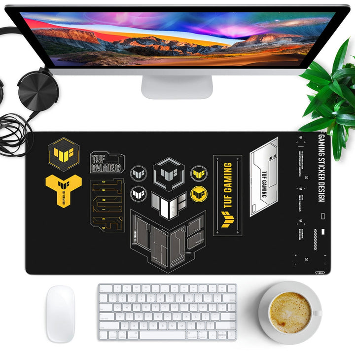 Anti-Slip Desk Mat Gaming Mouse Pad - TUF Gaming Yellow Black Design