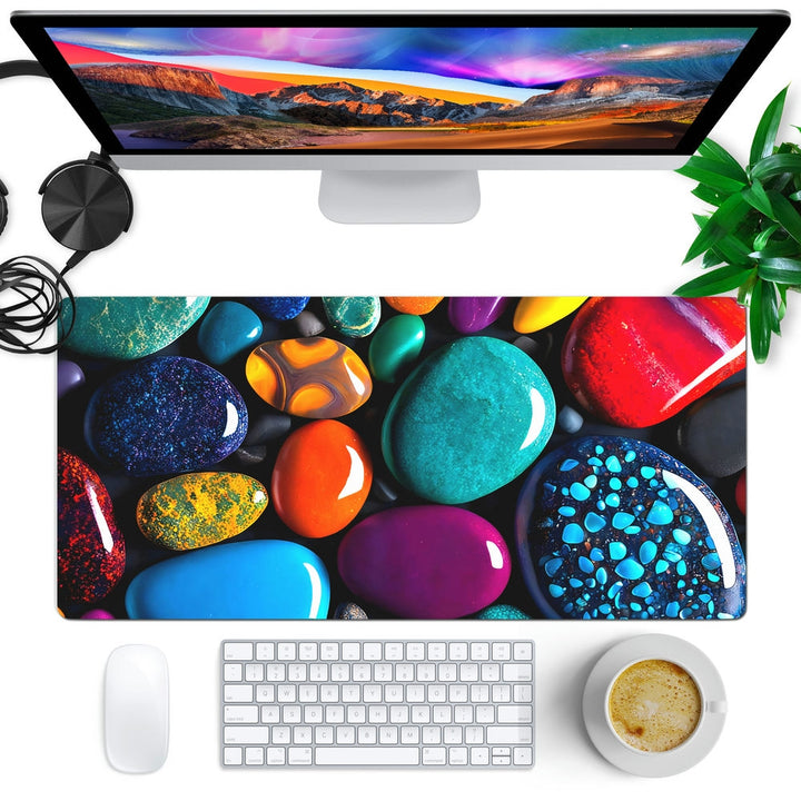 Anti-Slip Desk Mat Gaming Mouse Pad - Colorful Pebbles CP04