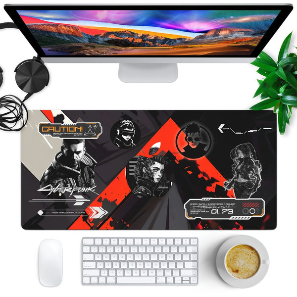 Anti-Slip Desk Mat Gaming Mouse Pad - Cyberpunk Neon Assassin