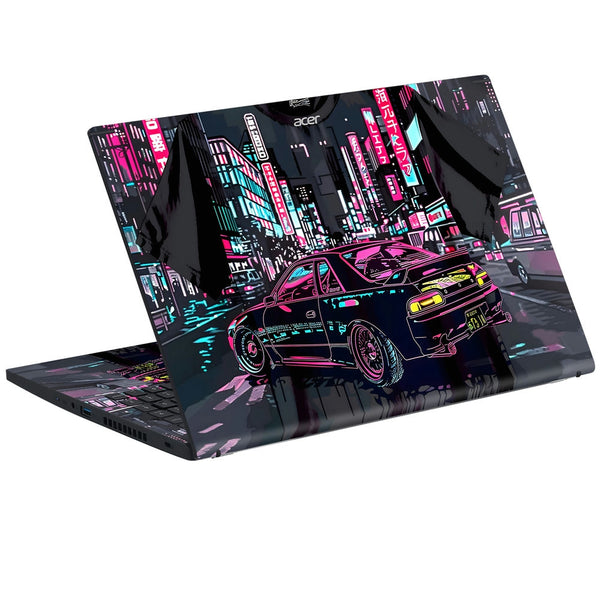 Acer Laptop Skin - Cyberpunk City Drive