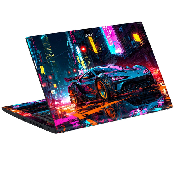 Acer Laptop Skin - Neon Supercar Chase