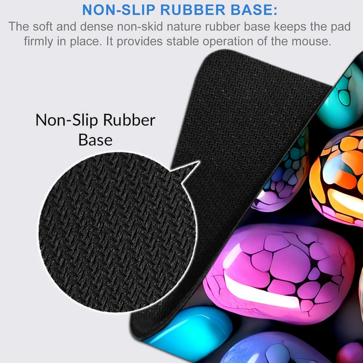 Anti-Slip Desk Mat Gaming Mouse Pad - Colorful Pebbles CP29