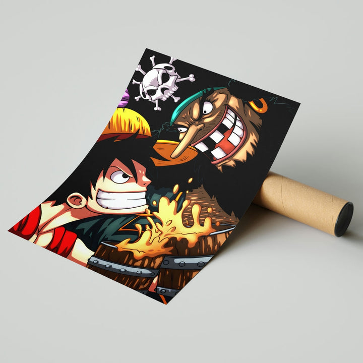 Self Adhesive Textured Vinyl Poster One Piece Inferno Duel Clash