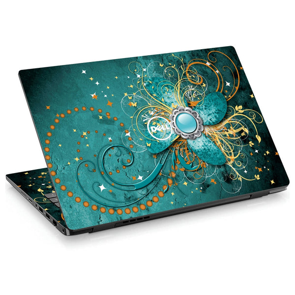 Dell Laptop Skin - Abstract Turquoise Swirls