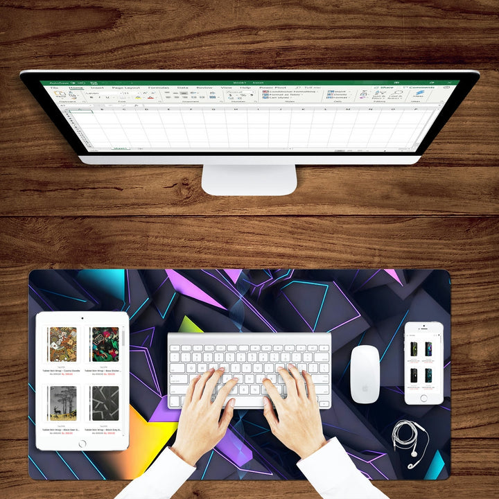 Anti-Slip Desk Mat Gaming Mouse Pad - Prismatic Chaos