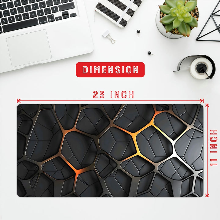 Anti-Slip Desk Mat Gaming Mouse Pad - Honeycomb Steel