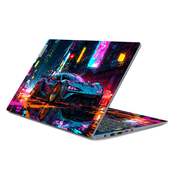 Lenovo Laptop Skin - Neon Supercar Chase