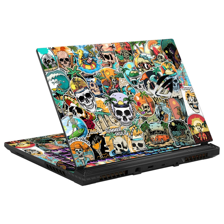 Asus Laptop Skin - Summer Skull Sticker Bomb