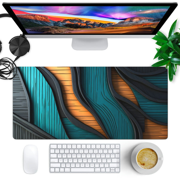 Anti-Slip Desk Mat Gaming Mouse Pad - Aqua Waves