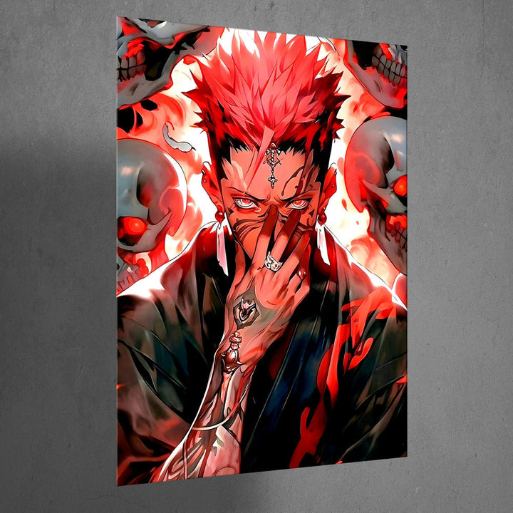 Metal Poster - Anime Red Hair Warrior