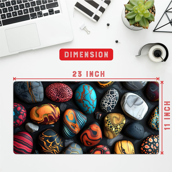 Anti-Slip Desk Mat Gaming Mouse Pad - Colorful Pebbles CP09