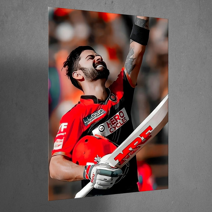 Metal Poster - Indian Cricketer Virat Kohli VK09