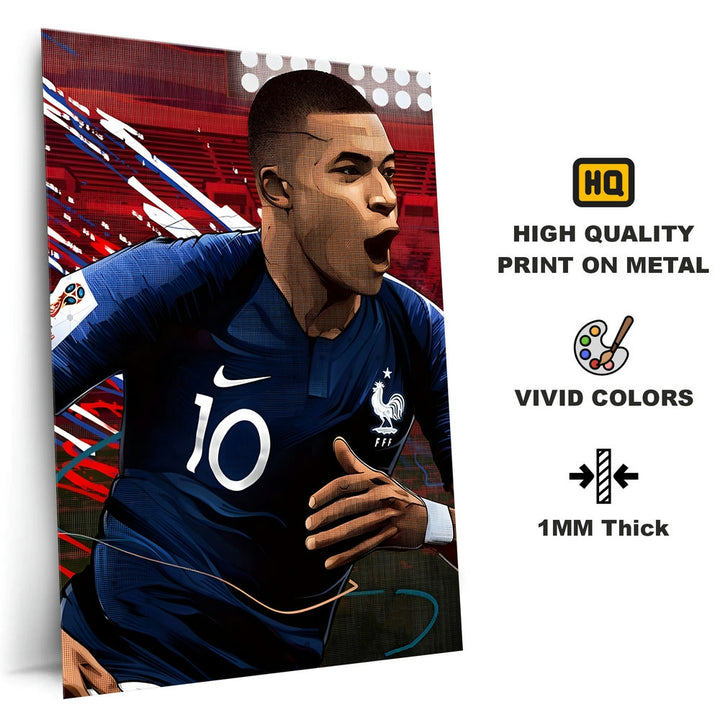 Metal Poster - Footballer Kylian Mbappe KM01