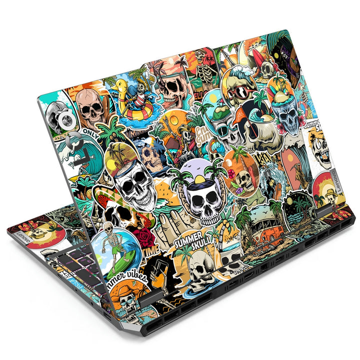 Lenovo LOQ Laptop Skin - Summer Skull Sticker Bomb