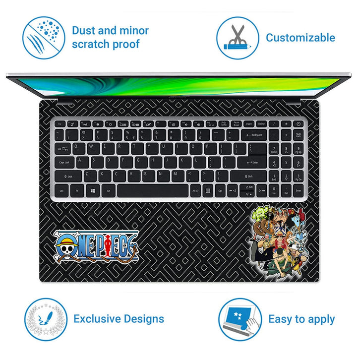 Laptop Skin - One Piece Monkey D. Luffy with Red McLaren