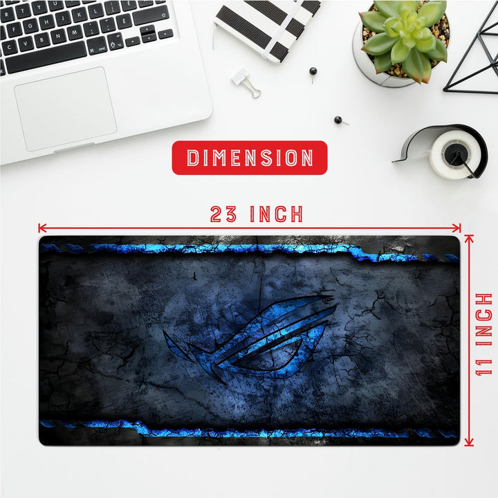 Anti-Slip Desk Mat Gaming Mouse Pad - ROG Gaming Metallic Blue