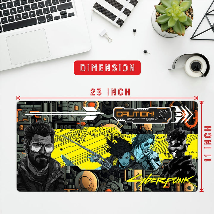 Anti-Slip Desk Mat Gaming Mouse Pad - Cyberpunk Glitch Hunter