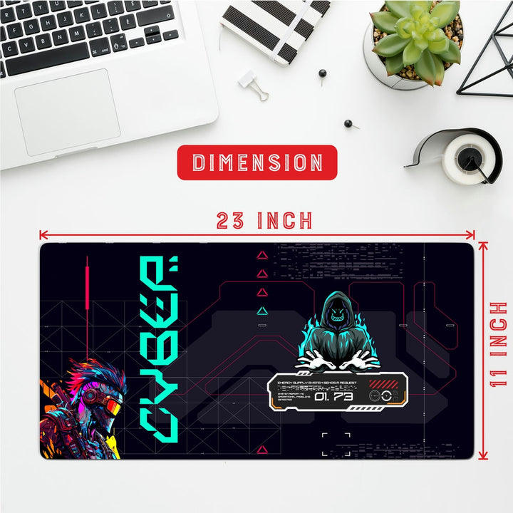 Anti-Slip Desk Mat Gaming Mouse Pad - Cyberpunk Cyber Sentinel