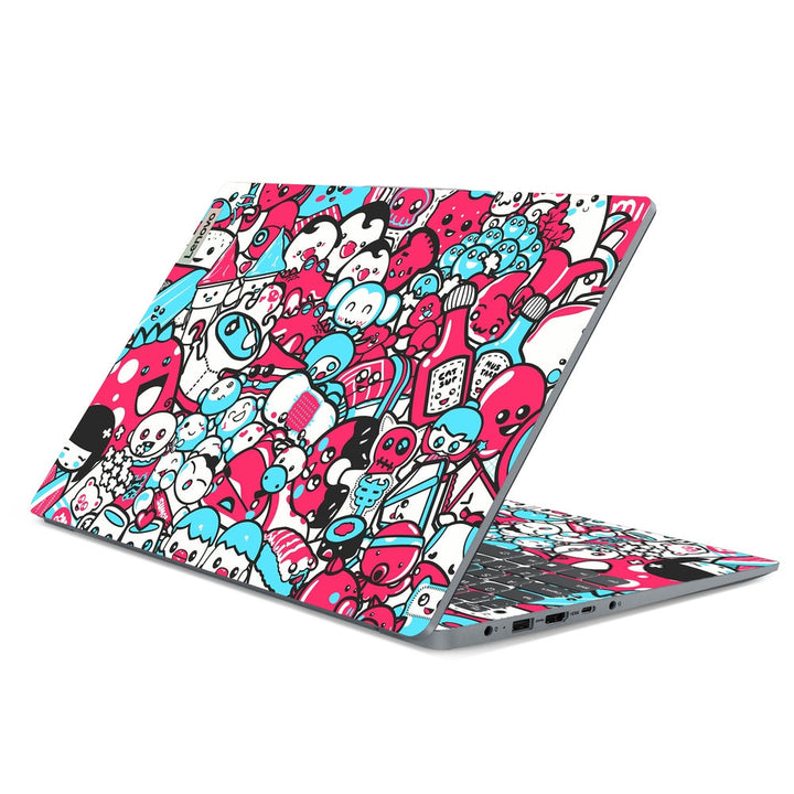 Lenovo Laptop Skin - Red Blue Faces