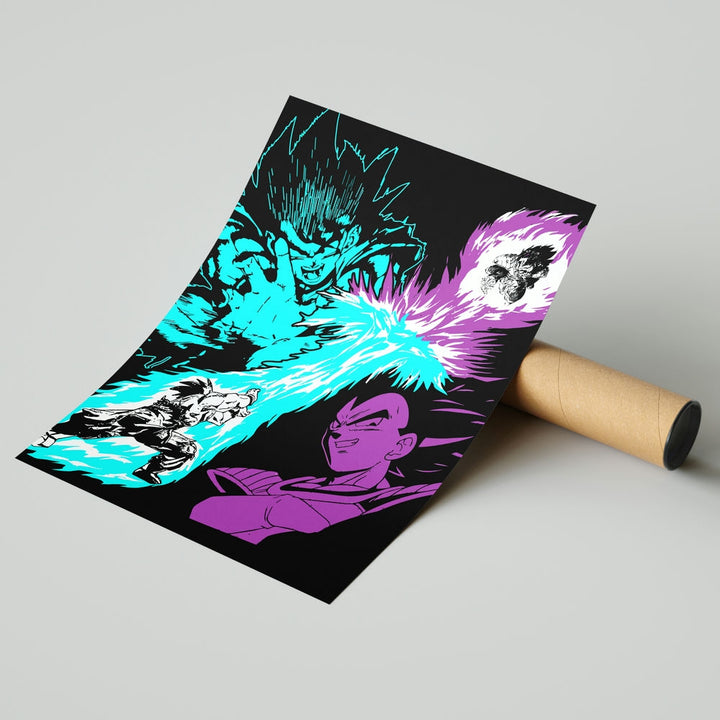 Self Adhesive Textured Vinyl Poster Anime Saiyan Showdown